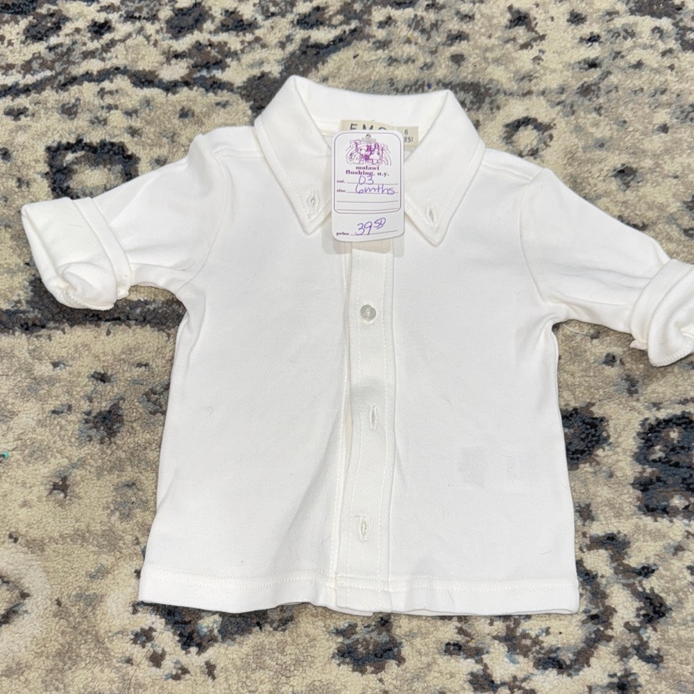 Stylish White Kids Button Down Shirt